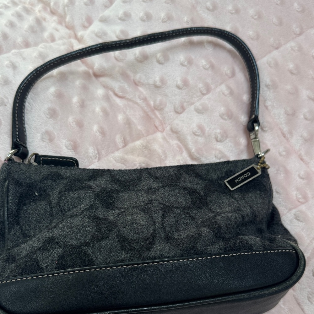 Coach Charcoal and Black Shoulder Bag